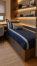 Duvet Casa Linari Azul Marinho - Solteiro