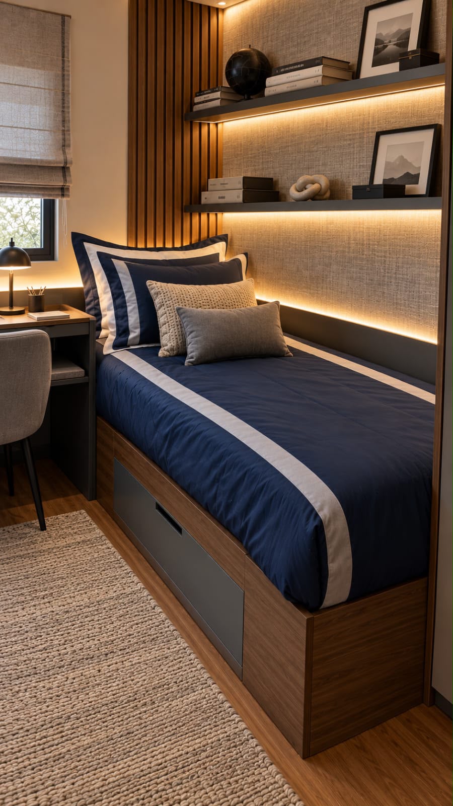 Duvet Casa Linari Azul Marinho - Solteiro