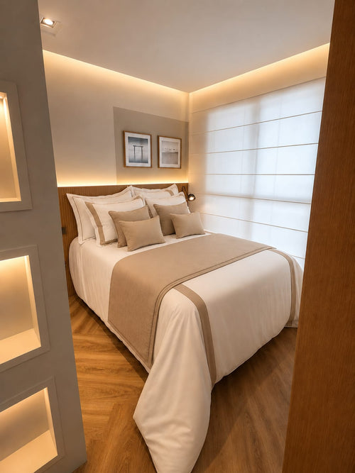 Duvet Casa Linari Bege Cama Queen