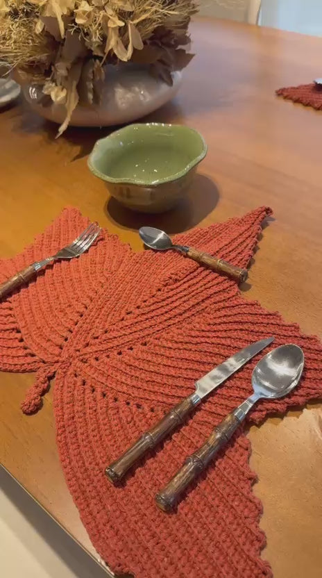 Kit Mesa Posta Tricô  Terracota